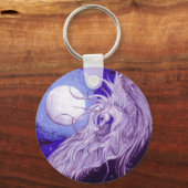 ブルーパープルユニコーンペガソスペガコーン月月 キーホルダー (正面)