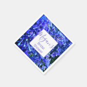ブルーパープルライラックロマンチックなブルーフローラ写真 スタンダードカクテルナプキン (角)