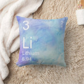 ブルーパープルリチウムエレメントウォーターカラー クッション (ブランケット)