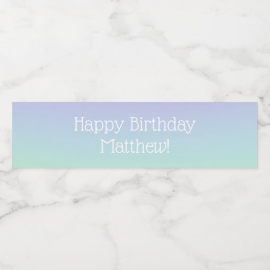 ブルーパープルレインボーフェアリーライツボーイズ誕生日 ペットボトルラベル (シングルラベル)