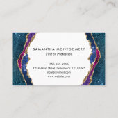 ブルーパープルレッド金ゴールド静脈瑪瑙プロフェッショナル 名刺 (裏面)