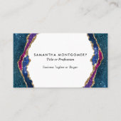 ブルーパープルレッド金ゴールド静脈瑪瑙プロフェッショナル 名刺 (正面)