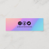 ブルーパープルロゴソーシャルメディアイヤリングディスプレイカード スキニー名刺 (裏面)