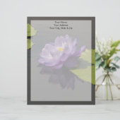 ブルーパープルロータス《植物》スイレン花 レターヘッド (スタンド正面)