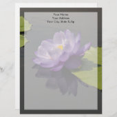 ブルーパープルロータス《植物》スイレン花 レターヘッド (正面/裏面)