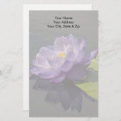 ブルーパープルロータス《植物》スイレン花 便箋 (正面/裏面)