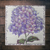 ブルーパープルヴィンテージフェイク植物学3D タイル