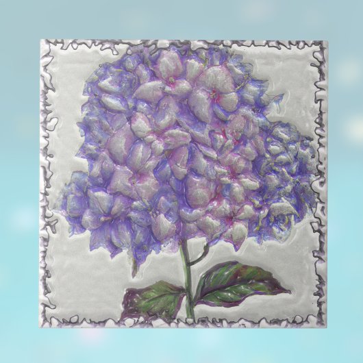 ブルーパープルヴィンテージフェイク植物学3D タイル