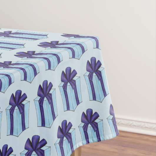 ブルーパープル包まれた誕生日ホリデーギフトプレゼント テーブルクロス (インサイチュ)