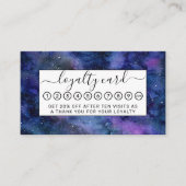 ブルーパープル威厳のある星雲の水彩色 ロイヤリティカード (正面)