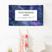 ブルーパープル威厳のある星雲の水彩色 横断幕 (インサイチュ)