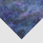 ブルーパープル威厳のある星雲の水彩色 薄葉紙 (詳細)