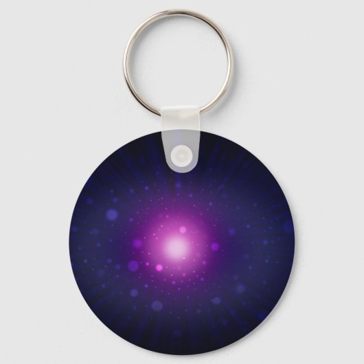 ブルーパープル宇宙銀河系スターズ抽象芸術 キーホルダー (正面)
