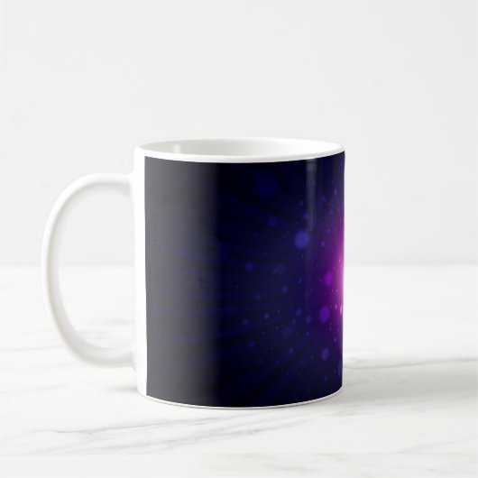 ブルーパープル宇宙銀河系スターズ抽象芸術 コーヒーマグカップ (左)