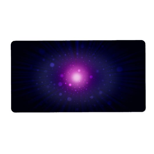 ブルーパープル宇宙銀河系スターズ抽象芸術 ラベル (正面)