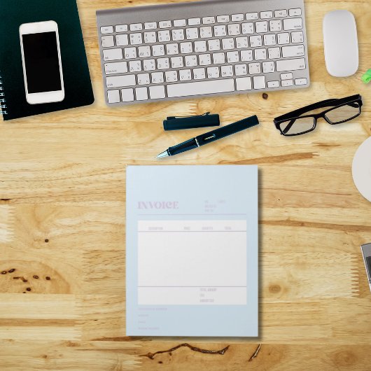 ブルーパープル小規模企業の請求書 ノートパッド