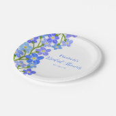 ブルーパープル忘れフローラ-Me-Notsブライダルシャワー ペーパープレート (アングル)