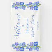 ブルーパープル忘れフローラ-Me-Notsブライダルシャワー 横断幕 (縦)