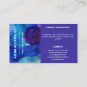 ブルーパープル抽象芸術水彩 名刺 (裏面)