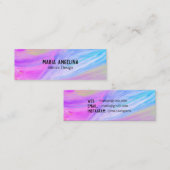 ブルーパープル抽象芸術油彩画 スキニー名刺 (正面/裏面)