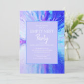 ブルーパープル抽象芸術空の巣パーティー 招待状 (スタンド正面)