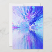 ブルーパープル抽象芸術空の巣パーティー 招待状 (裏面)