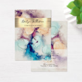 ブルーパープル水彩ジュエリーディスプレイカード (デスク)