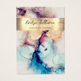 ブルーパープル水彩ジュエリーディスプレイカード