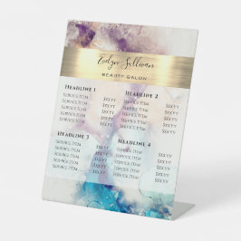 ブルーパープル水彩価格表台座看板 台座サイン