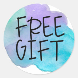 ブルーパープル水彩無料サンプルシール ラウンドシール