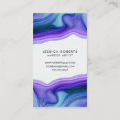 ブルーパープル水彩瑪瑙メイクアップアーティスト 名刺 (裏面)