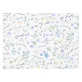 ブルーパープル水彩野の花 テーブルクロス (正面(横))