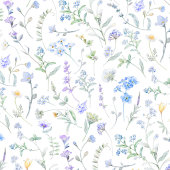 ブルーパープル水彩野の花 テーブルクロス