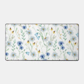 ブルーパープル水彩野花 デスクマット (正面)