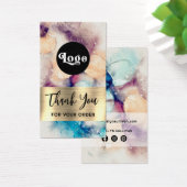 ブルーパープル水彩金ゴールドフォイルパッケージインサート (デスク)