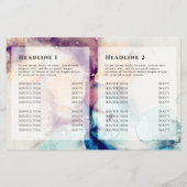 ブルーパープル水彩金ゴールド箔2折パンフレット (裏面)