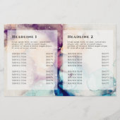 ブルーパープル水彩金ゴールド箔2折パンフレット (裏面)