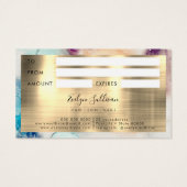 ブルーパープル水彩金箔ギフトカード (裏面)