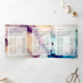 ブルーパープル水彩金箔3折パンフレット 三つ折りカード (内部)