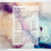 ブルーパープル水彩金箔3折パンフレット 三つ折りカード (内部中)