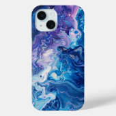 ブルーパープル注絵を描水抽象芸術液体の美的 Case-Mate iPhoneケース (裏面)