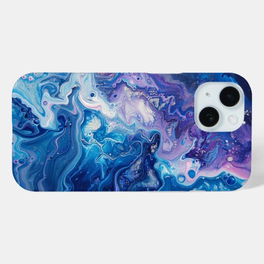 ブルーパープル注絵を描水抽象芸術液体の美的 Case-Mate iPhoneケース (裏面 (横))