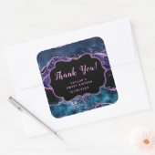 ブルーパープル海アゲートSweet sixteenありがとう スクエアシール (封筒)