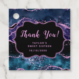 ブルーパープル海アゲートSweet sixteenありがとう フェイバータグ