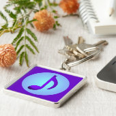 ブルーパープル独身の単エレガント音ノート キーホルダー (側面)