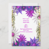 ブルーパープル結婚婚約誕生日 招待状 (裏面)