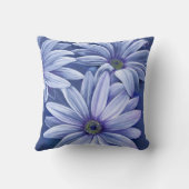 ブルーパープル薄紫デイジー骨性装飾用クッション クッション (裏面)