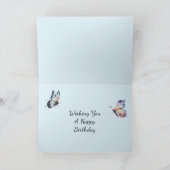 ブルーパープル蝶誕生日 カード (内部)