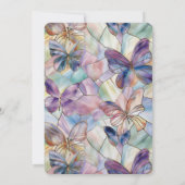 ブルーパープル蝶誕生日 招待状 (裏面)