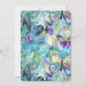 ブルーパープル蝶16誕生日 招待状 (裏面)